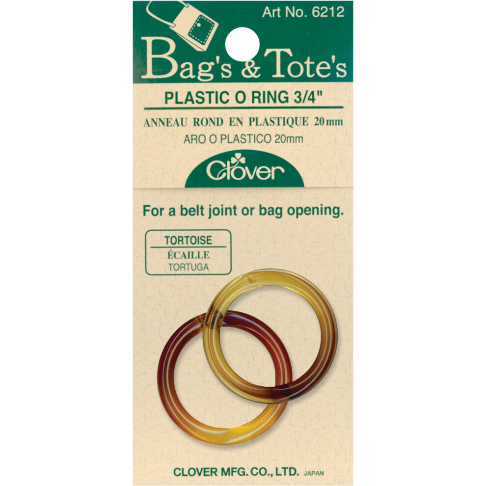 Clover Bags & Totes 3/4-Inch Plastic O-Ring Tortoise  2 ea.