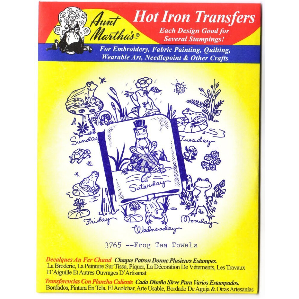 Torchons Vaisselle Grenouilles, Transfert De Broderie Au Fer Chaud De Tante Martha-image