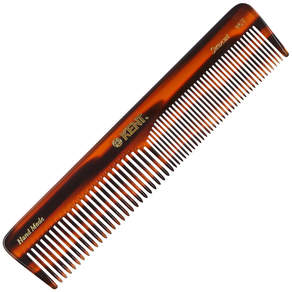 Kent 16T Fine and Wide Tooth Beard  Hair and Detangling Comb for Men and Women