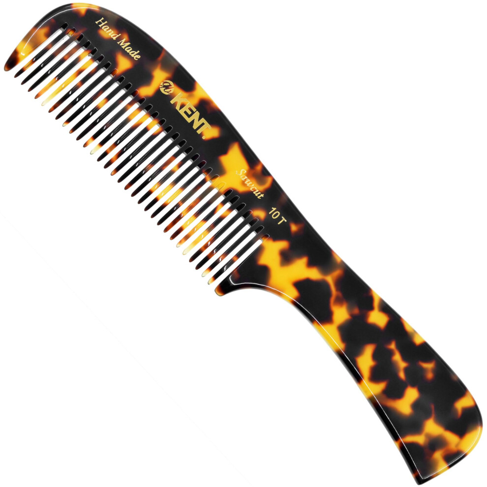 Kent 10T TY Large Handmade Wide-Tooth Detangling Rake Comb - Smooth and Comfortable for Curly  Wet or Dry  Thick Hair