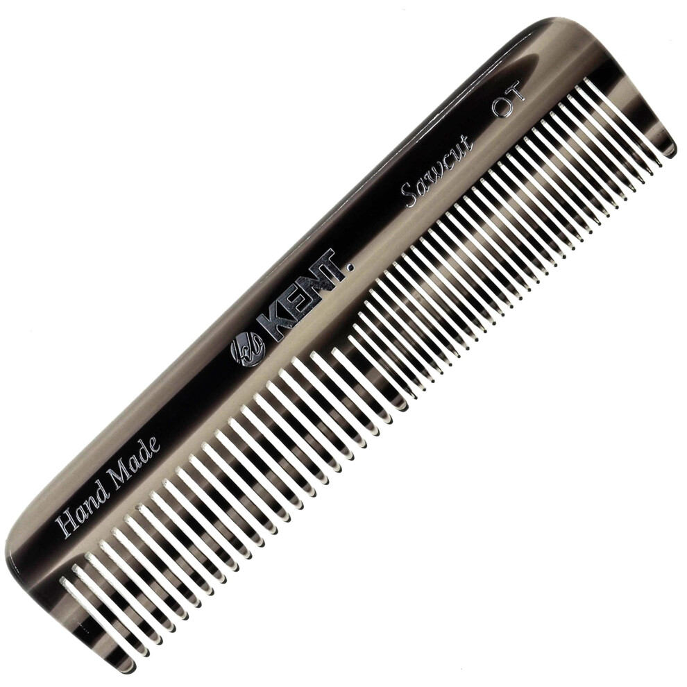 Kent OT 4.5 Inch Small Graphite Double Tooth Hair Pocket Comb  Fine/Wide Tooth Comb For Grooming Styling Hair  Beard and Mustache  for Men