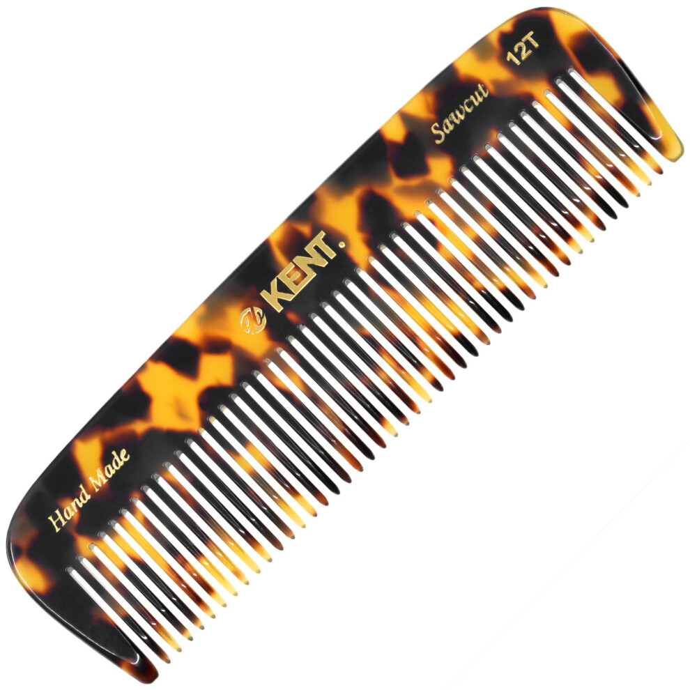 Kent 12T Wide Tooth Detangling Comb - Handmade Pocket Comb for Hair  Beard and Mustache  Saw-Cut and Hand Polished (Yellow Tokyo)