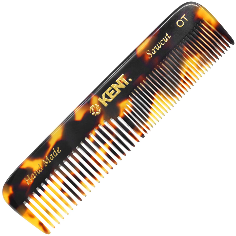 Kent OT TY 4.5"" Fine Tooth Comb and Wide Tooth Comb Pocket Comb - Handmade Hair Comb for Men for Hair Combs  Beard Comb and Mustache Comb -