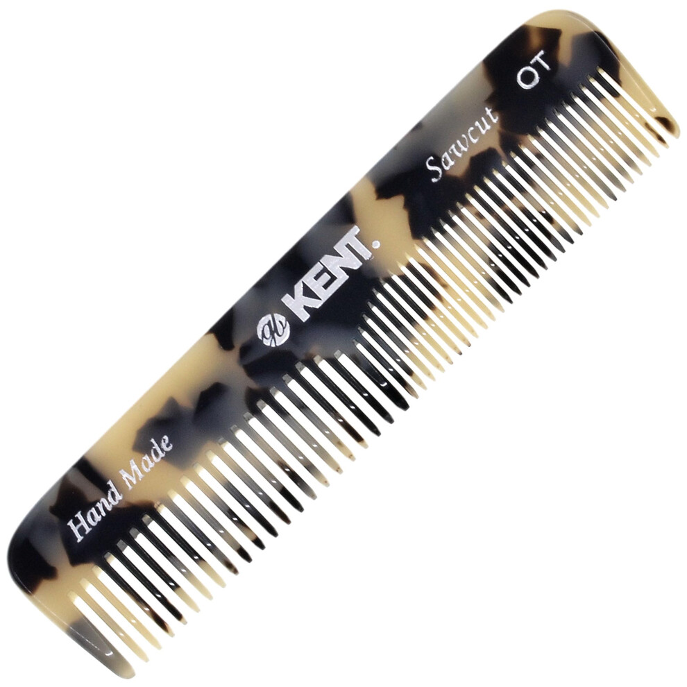 Kent OT TW 4.5"" Fine Tooth Comb and Wide Tooth Comb Pocket Comb - Handmade Hair Comb for Men for Hair Combs  Beard Comb and Mustache Comb -