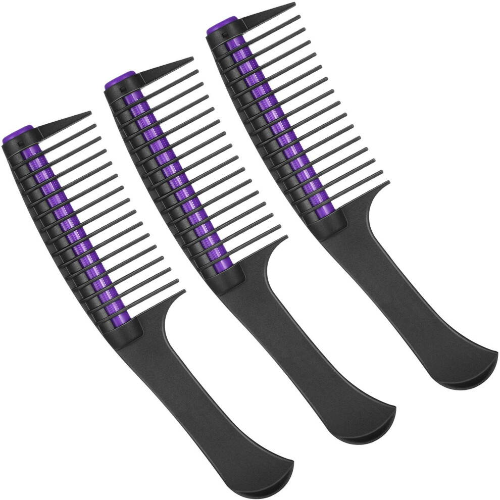 Leinuosen Unisex 3 Packs Hair Comb Comb With Roller Detangling Comb With Roller Integrated Roller Hair Comb Anti Splicing Comb For Salon Barber Hair Dye (