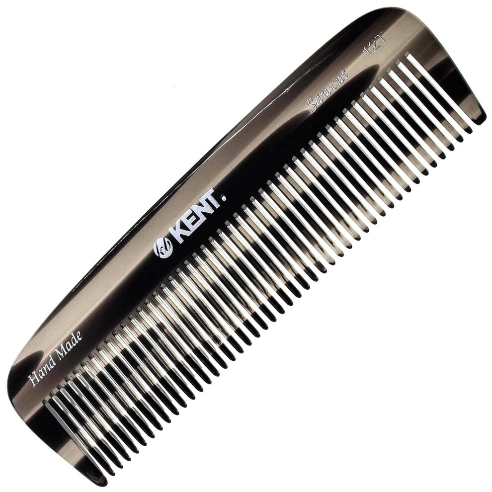 Kent 12T G Wide Tooth Detangling Comb - Handmade Pocket Comb for Thick  Curly  Wavy Hair - Large Tooth Hair and Beard Grooming Comb - Saw-Cu