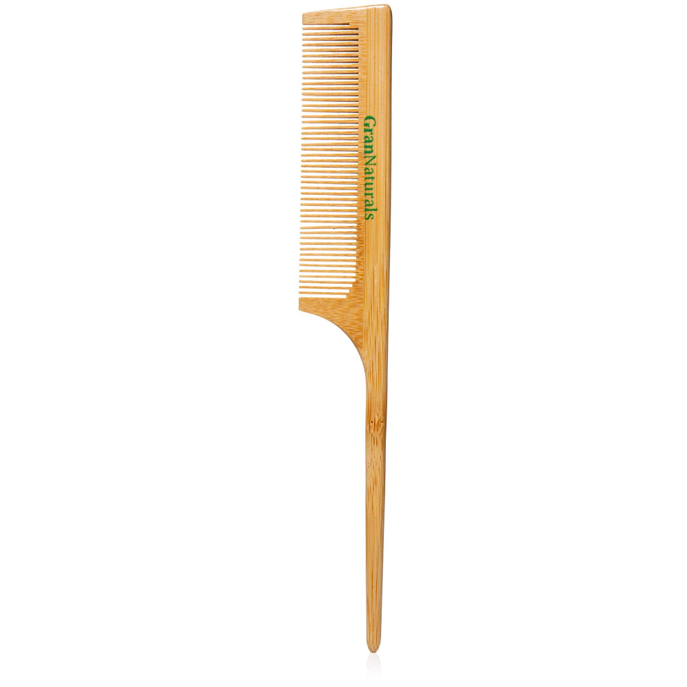 Grannaturals Unisex Not,Specified Wooden Rat Tail Comb - Hair Tool With Fine Teeth For Teasing Strands & Post Styling - Peach Rattail Wood Pick Handle For Sectio
