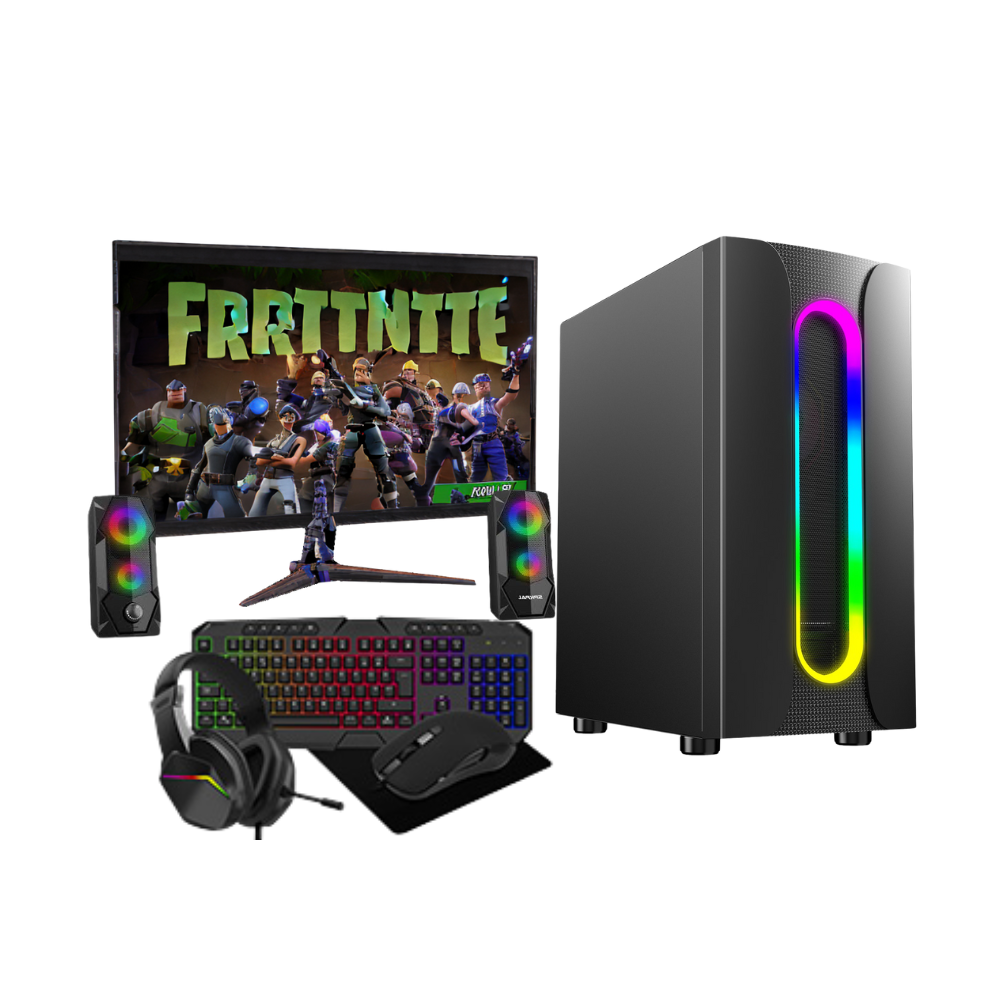 (Sauron, 19" Monitor Full Setup ) Gaming Pc Tower I5 Hdd + Ssd 16Gb Ram Gt730 +Speakers 886112033033