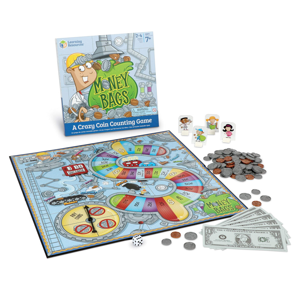 Learning Resources Money Bags Coin Value Game - Ages 7+ Fun Games for Kids  Develops Math Skills and Recognition  Educational Play Kids For