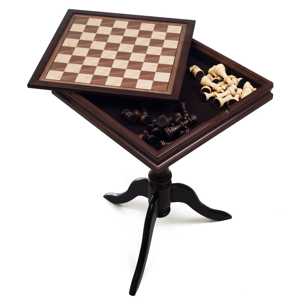 Hey! Play! Deluxe Chess & Backgammon Table By Trademark Games Brown/White/Tan 27x18.125x18.125