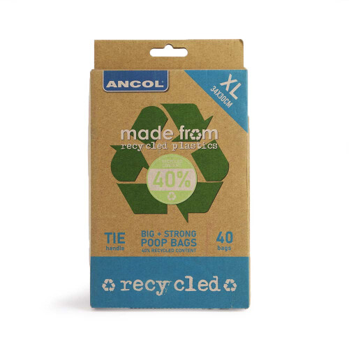 Ancol Ancol Made From Flat Pack Poop Bags Strong Unscented Tie Handles