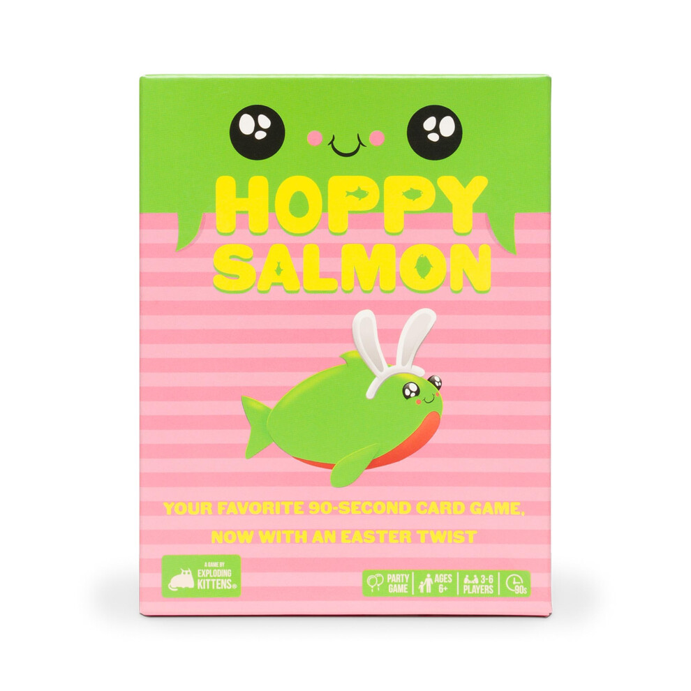 Exploding Kittens Presents: Hoppy Salmon - Quick Card Game for Family Fun - 3-8 Players  Ages 6+ - Quick 90-Second Rounds