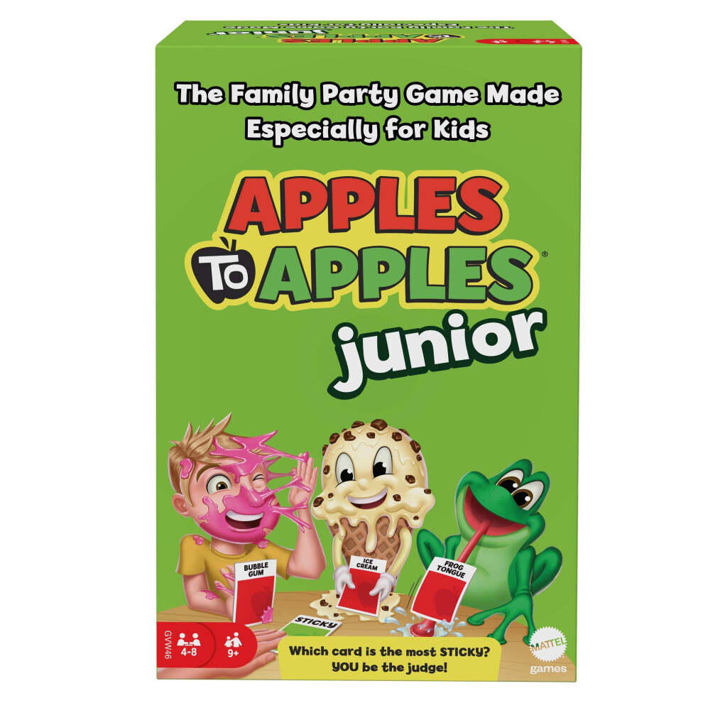 Mattel Games Apples to Apples Junior Kids Game  Card Game for Family Night with Kid-Friendly Words to Make Crazy Combinations