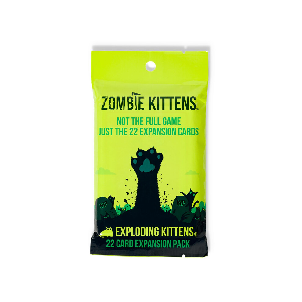 Zombie Kittens Expansion Pack by Exploding Kittens - 2-5 Players - Ages 7+ - 15 Minutes to Play - Zombie Kittens Original Game Required - Pa