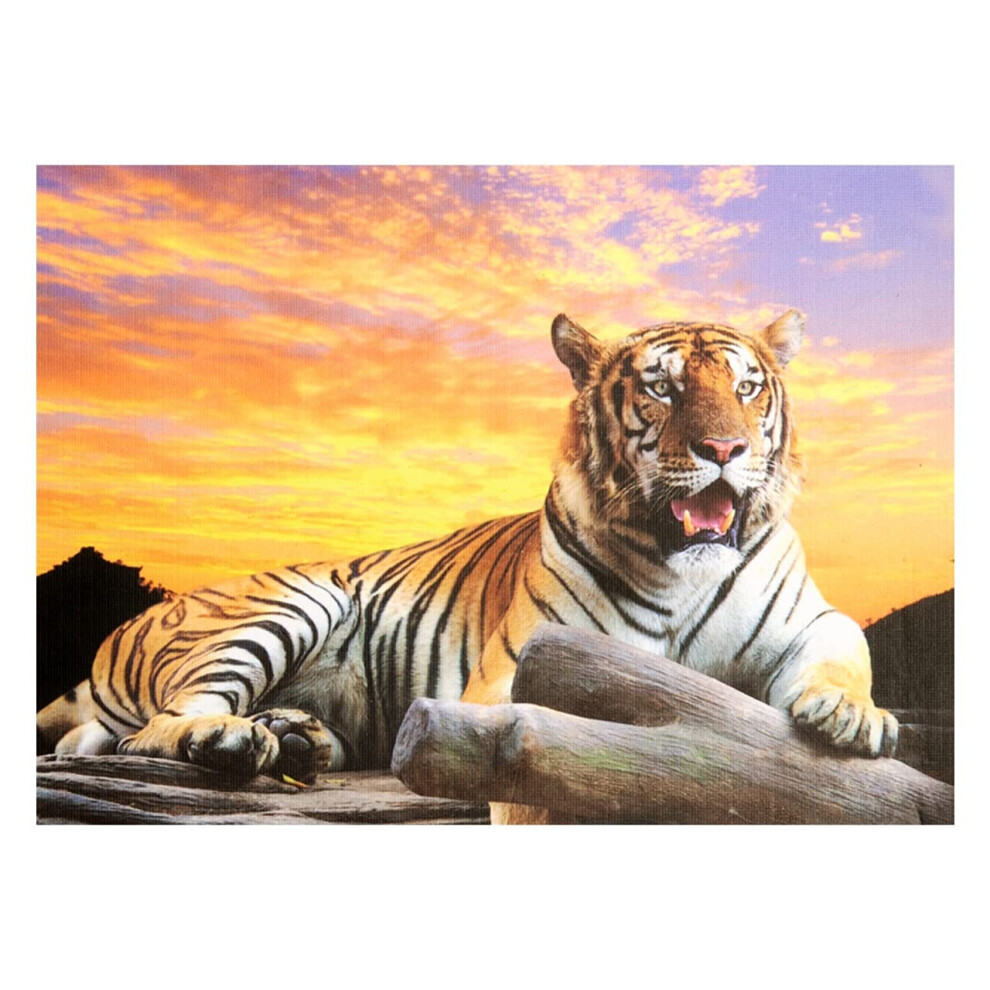 Tiger at Sunset 1000 Piece Puzzle for Adults & Kids | 27 x 20 Inch Jigsaw Puzzles Game with Extra Thick Pieces That Fit Together Easily | Ma