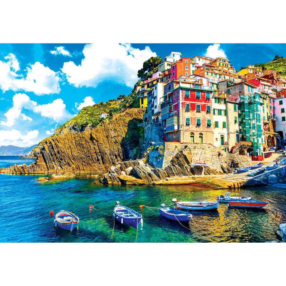 RoseArt - Kodak - Cinque Terre Riomaggiore Village Italy - 1500 Piece Jigsaw Puzzle for Adults