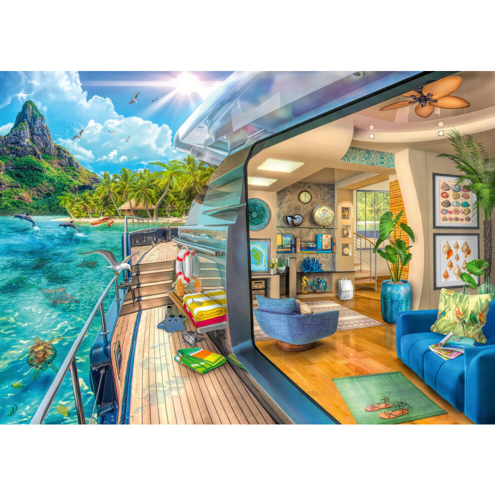 Ravensburger Tropical Island Charter - 1000-Piece Jigsaw Puzzle | Unique Softclick Technology | Vibrant  Glare-Free Imagery | Perfect for Ad