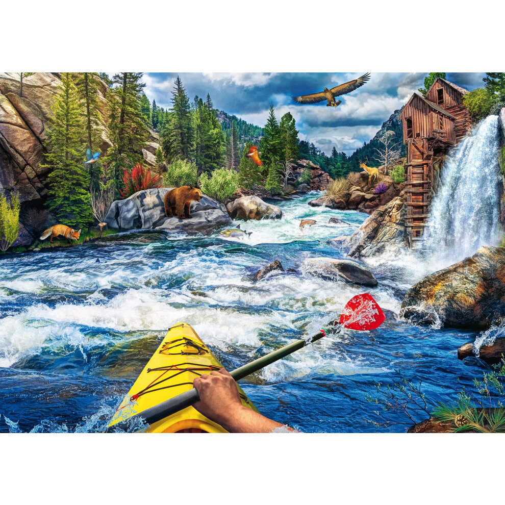 Ravensburger Whitewater Kayaking Puzzle - 1000-Piece Jigsaw for Adults | Unique Piece Design | Softclick Technology Vibrant  Glare-Free Artw