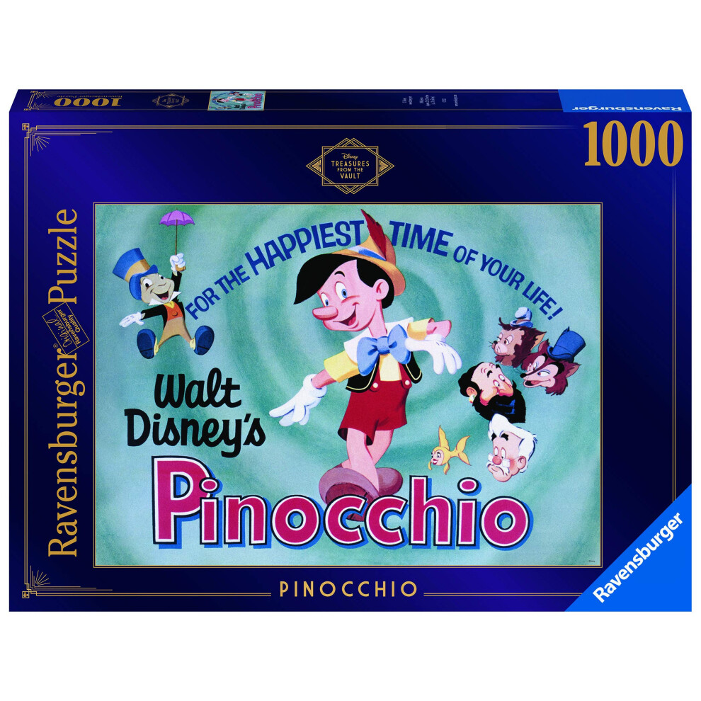 Ravensburger Disney Treasures from The Vault Pinocchio 1000 Piece Jigsaw Puzzle for Adults - 16852 - Every Piece is Unique  Softclick Techno