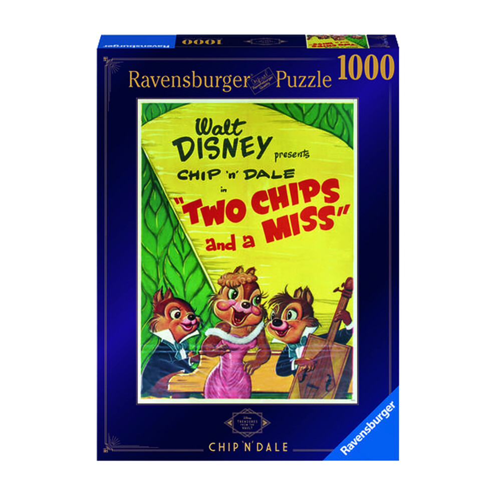 Ravensburger Disney Treasures from The Vault Chip and Dale 1000 Piece Jigsaw Puzzle for Adults - Every Piece is Unique  Softclick Technology