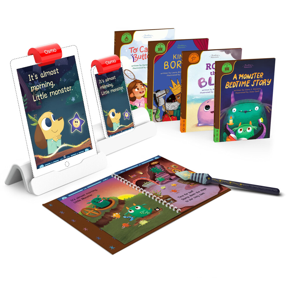 Osmo - Reading Adventure-Advanced Reader Kit for iPad & iPhone + Access to 4 More Books - Ages 5-7 - Builds Reading Proficiency  Phonics  Fl