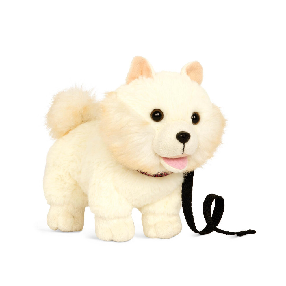 Our Generation Pomeranian Pup - Poseable Loyal Puppy with Collar and Detachable Leash for 18-inch Dolls - 6-inch Toy Pet