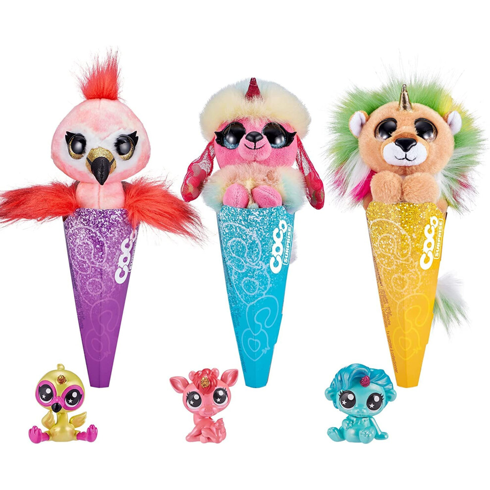 Coco Surprise Fantasy (3Er-Pack) Von Zuru Pl?Schtiere Mit Baby-Sammel?Berraschung In Kegelf?Rmigem Pl?Sch F?R M?Dchen Und Kinder (Stil Kann Variieren)-image