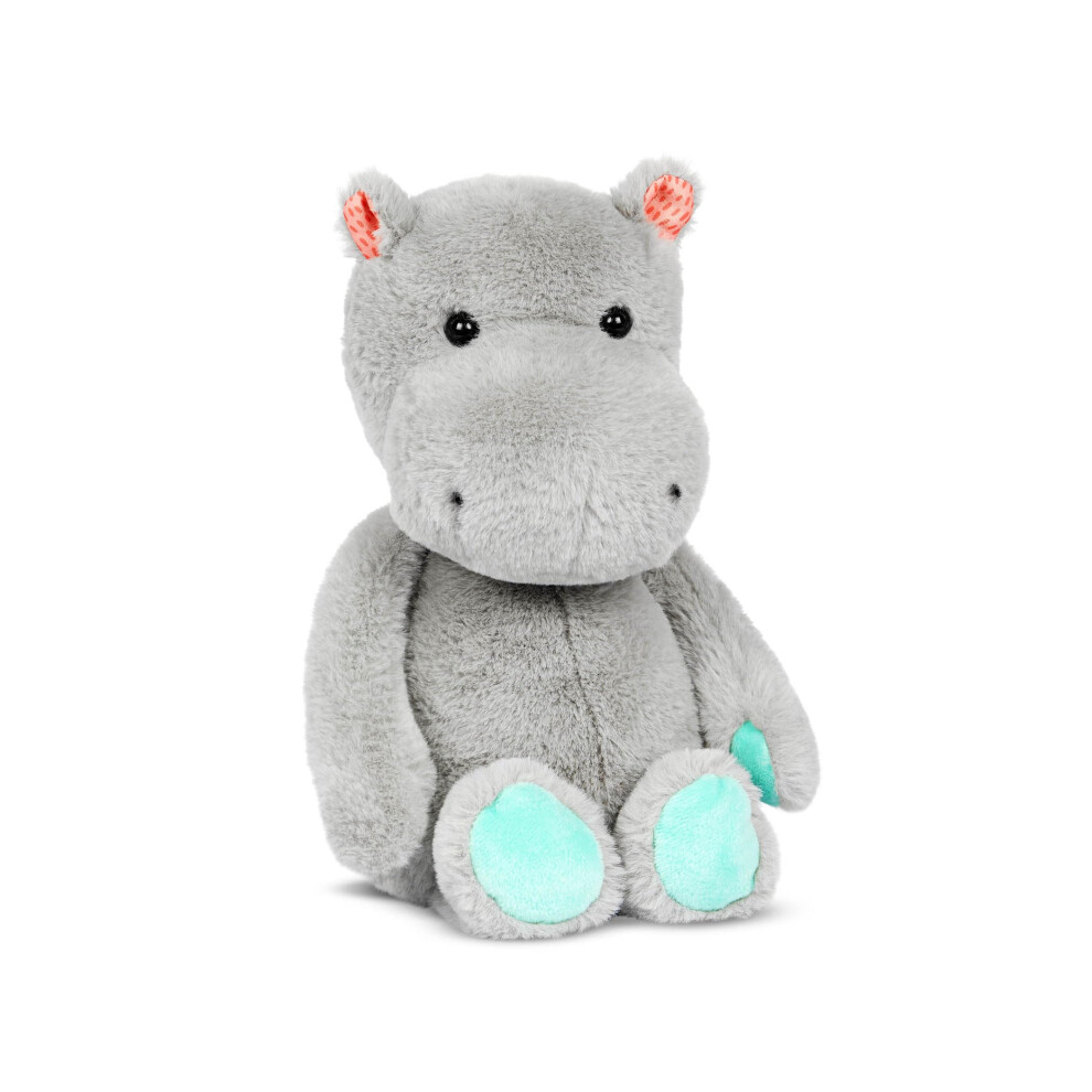 B. toys- B. softies-Happy Hues- 12"" Plush Hippo-Stuffed Animal - Soft & Gray Hippopotamus Toy - Washable Toys for Baby  Toddler  Kids -Happ