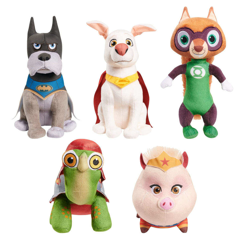 DC SUPER-PETS Small Plush 5-Piece Set Stuffed Animals  Ace  Krypto  Merton  PB  and Chip