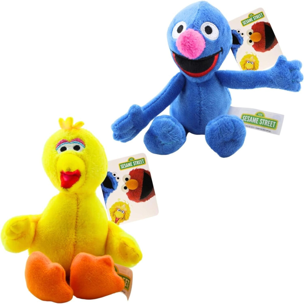 Sesame Street 6"" 15cm - 8"" 20cm Super Soft Gift Quality Plush Toy (Big Bird & Grover)