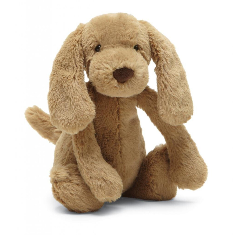 Jellycat Bashful Toffee Puppy Stuffed Animal  Small  7 inches