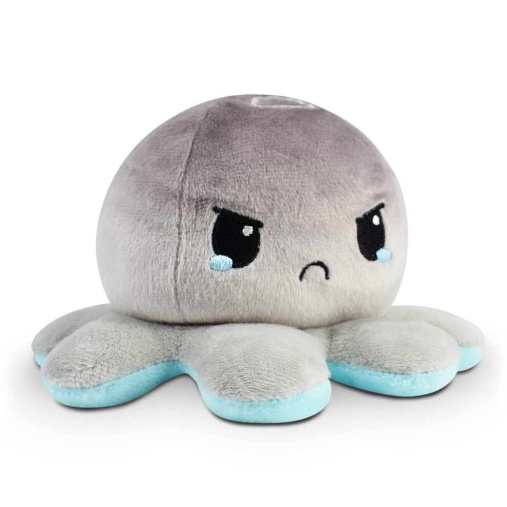 TeeTurtle - The Original Reversible Octopus Plushie - Snowflake + Cloud - Cute Sensory Fidget Stuffed Animals That Show Your Mood