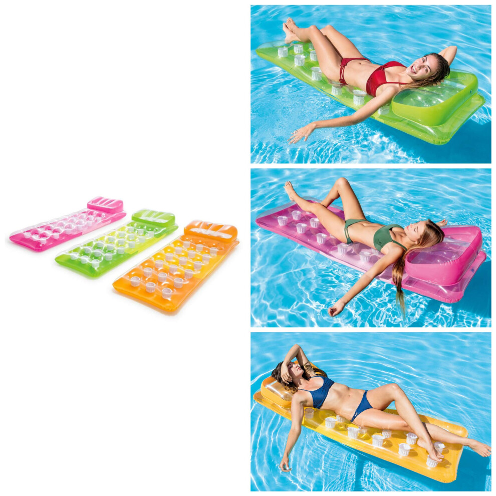 18-Pocket Fashion Pool Lounge - Inflatable Pool Float - Colors May Vary