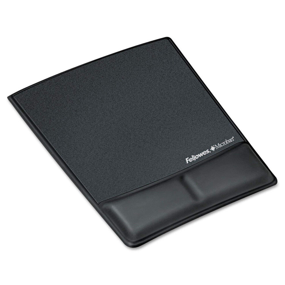 Fellowes 9180901 Memory Foam Wrist Rest w/Attached Mouse Pad  Black