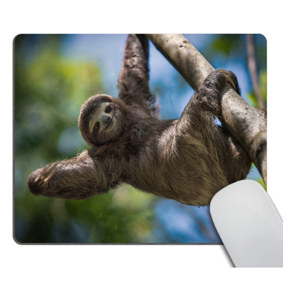 Smooffly Happy Sloth Customized Rectangle Non-Slip Rubber Mousepad Gaming Mouse Pad 9.5 X 7.9 Inch (240Mmx200mmx3mm) 4876573691237