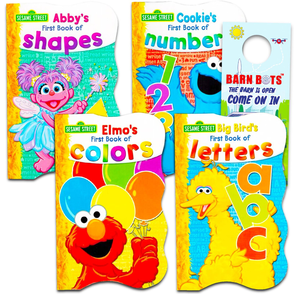 Sesame Street First Books Series; BIG Bird's Letters  Abby's Shapes  Elmo's Colors  Cookie's Numbers [Board Book Hardcovers  4 Books]