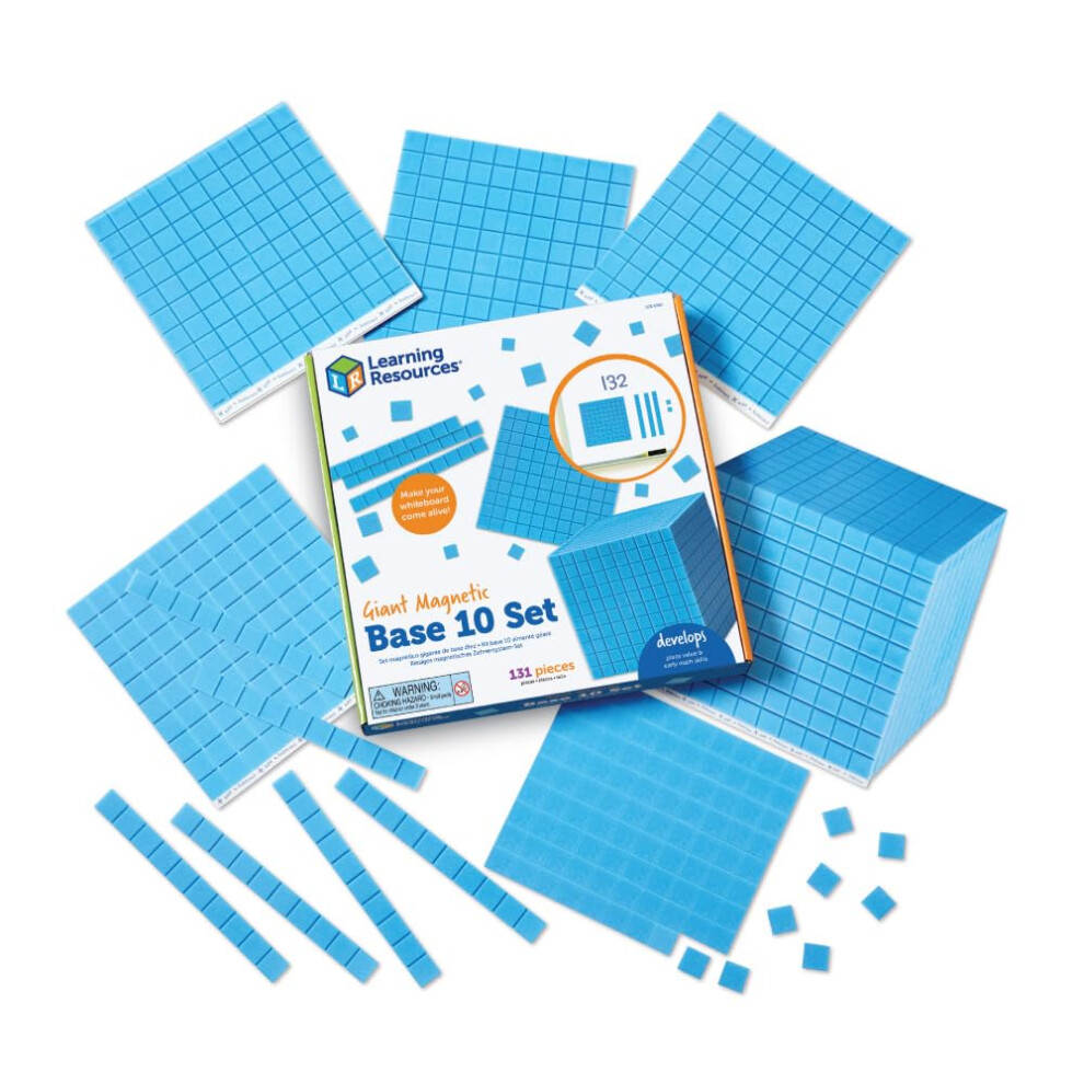 Learning Resources Giant Magnetic Base Ten Magnetic Base Ten Use With Magnetic Surfaces Or Whiteboards 131 Piece Set