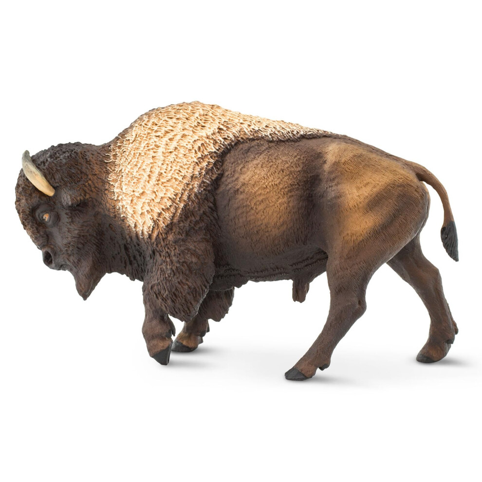 Safari Ltd. North American Bison Figurine - Realistic 5"" Wildlife Figurine - Educational Toy for Boys  Girls  and Kids Ages 3+