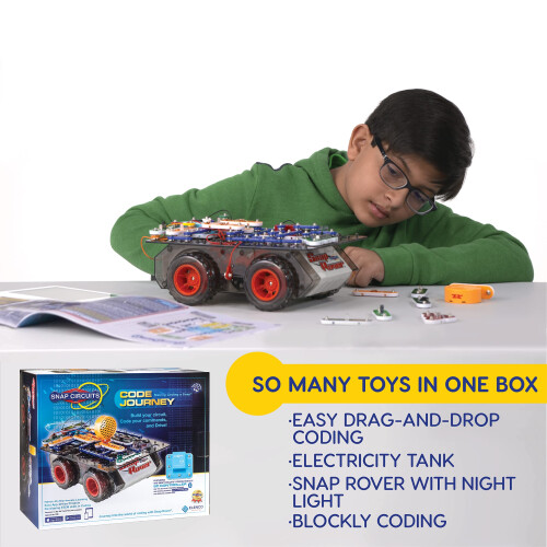 Snap Circuits Code Journey, Costruisci il tuo circuito, Codifica i tuoi comandi, Controllo Bluetooth, Gioco STEM 1
