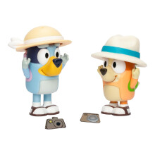 Bluey Figure 2-Pack - En vacances Figurines de 2,5 pouces avec accessoires Les enfants peuvent recréer leurs moments préférés de l'épisode Les fi