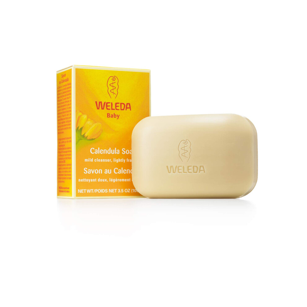 Weleda Calendula Bar Soap  3.5 Ounce  Plant Rich Cleanser with Calendula and Chamomile