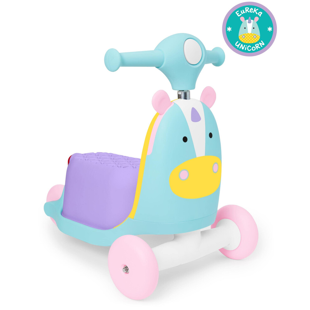 Skip Hop 3-in-1 Baby Activity Push Walker to Toddler Scooter  Zoo Unicorn