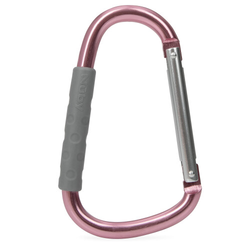 Nuby Clip Carabiner Nuby con Mango Suave: Oro Rosa