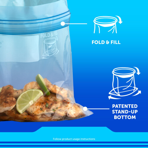Ziploc Quart Gefrierbeutel, mit Stehboden, leicht zu befüllen, 100 Stück 2