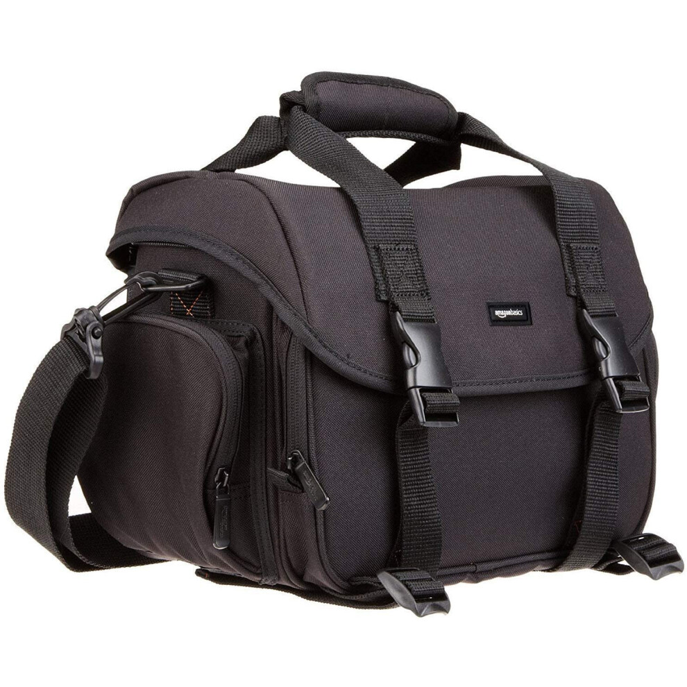 Amazon Basics Large DSLR Gadget Bag  Black with Grey Interior