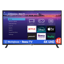 Westinghouse Roku TV - 43 Inch Smart TV  4K UHD LED TV with Wi-Fi Connectivity and Mobile App  Flat Screen TV Compatible with Apple Home Kit