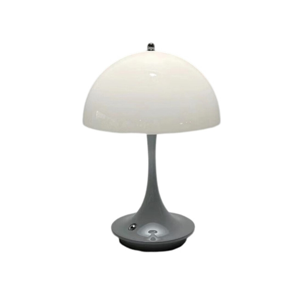 Luxury Gray Body Mushroom Table Lamp Wireless Rechargeable Home Decor Lamps