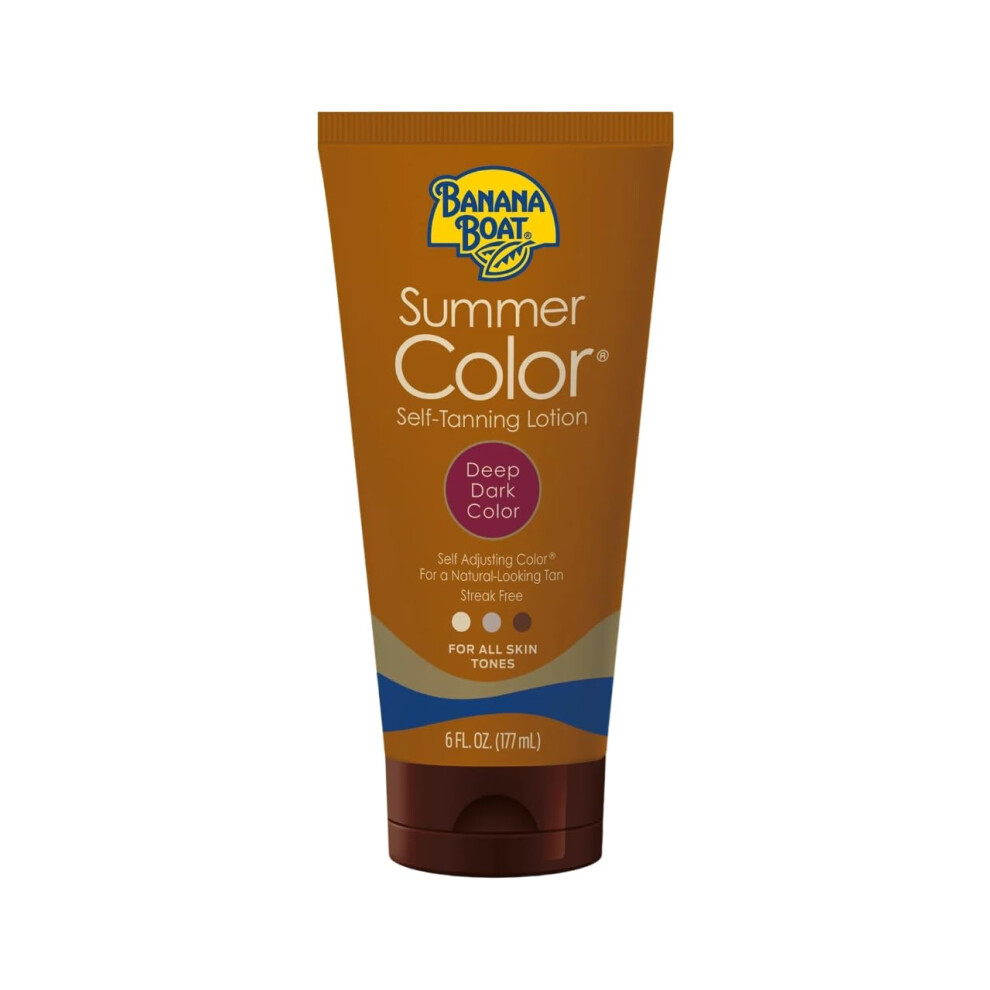 PACK OF 6 - Banana Boat Summer Color Self-Tanning Lotion Deep Dark Color - 6 Ounces