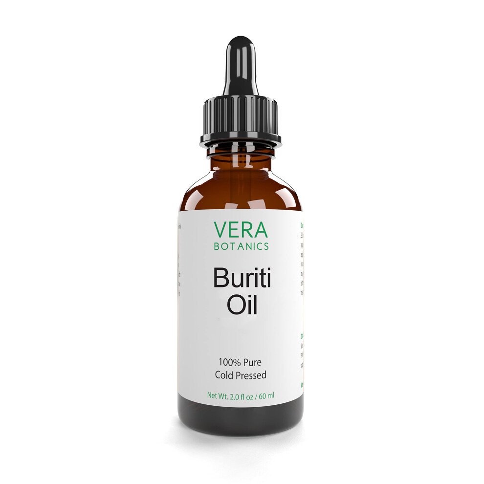 Vera Botanics BURITI OIL 100% Pure & Natural  Unrefined  Cold-Pressed For Face  Dry Skin  Nails  Lips  Body & Hair - Reduce Hair Breakage  A