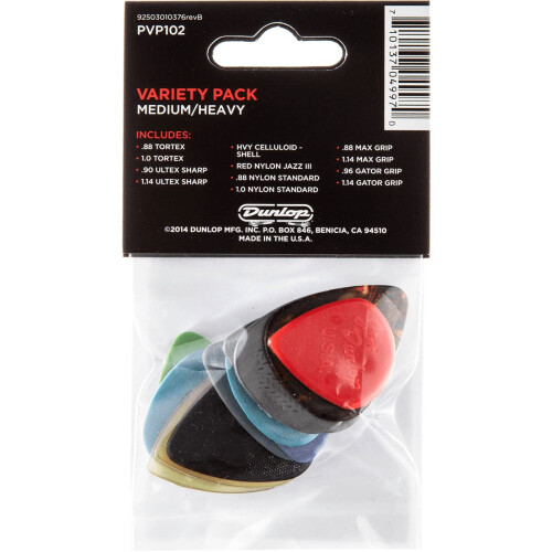Dunlop Dunlop Pick Variety Pack  Assorted  Medium/Heavy  12/Player's Pack 2